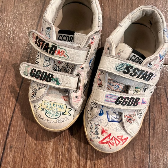 Golden Goose Kids Sneakers - White with Colorful Graphics - Picture 1 of 4